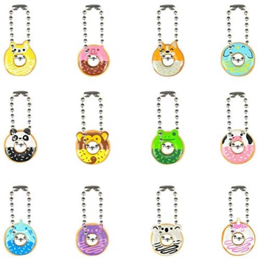 I Love Donuts Necklaces and Keychains (Animal Series) Set of 12